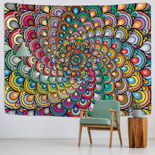 Psychedelic Indian Mandala Tapestry Wall Hanging Beach Mat Bohemian Hippie Carpet TAPIZ Witchcraft Home Decor 2024 - buy cheap