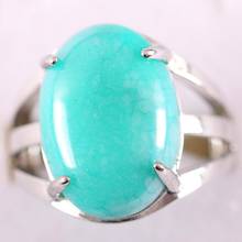 1Pcs Color Jewelry Gift Adjustable Ring For Women Natural Stone Oval CAB Cabochon Bead Green Amazonite Finger Ring Z182 2024 - buy cheap