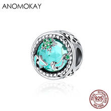 Anomokay 100% Sterling 925 Silver Blue Ocean Charms fit Pandora Bracelets Fashion Mystery S925 CZ Beads for DIY Jewelry Making 2024 - buy cheap