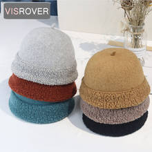 Visrover-chapéu de inverno feminino, 6 cores, cor sólida, unissex, quente, macio, para outono 2024 - compre barato