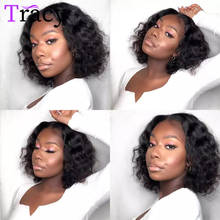 Deep Wave Bob Human Hair Wigs 13X4 Lace Frontal Bob Wigs Deep Wave Short Bob WigsBrazilian Remy Lace Front Human Hair Wigs 2024 - buy cheap