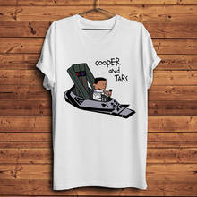 Interstellar TARS and cooper funny geek t shirt homme summer new white short sleeve men casual tshirt unisex streetwear tee 2024 - buy cheap