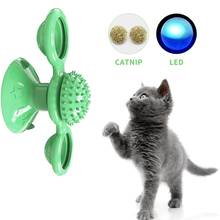 Diversão pet gatos brinquedos girando quebra-cabeça treinamento turntable suprimentos moinho de vento bola tipo interativo gatinho jogar suprimentos de gato 2024 - compre barato
