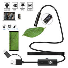 Double Lens Endoscope 8mm Dual Lens Usb Borescope IP67 Waterproof Phone Inspection Mini Snake Camera with Car Repair Side Mirror 2024 - buy cheap