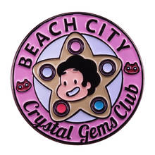 Steven Universe-пляжный город, хрустальные драгоценные камни, клубный круглый значок на пуговице 2024 - купить недорого