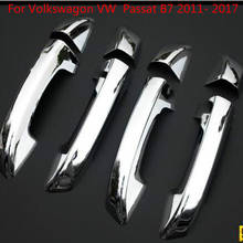 Para volkswagen passat b7 2011- 2017 de alta qualidade abs chrome maçaneta da porta capa carro-estilo do carro-tampas 2024 - compre barato
