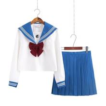 New School Uniforms Student Middle High School Japanese-clothes For Girls Jk Uniform Long Sleeved Sailor Shirt Skirts Suit Class 2024 - buy cheap