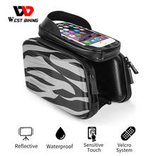 WEST BIKING Bicycle Front Touch Screen 6.0in Phone Bag Frame Bike Waterproof Top Tube Cycling Pouch Double Side Bike Pannier 2024 - buy cheap