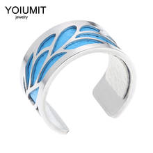 Anéis de couro intercambiável para mulheres, anéis ajustáveis de aço inoxidável 2020 2024 - compre barato