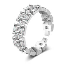 Anel de cristal de zircônio cúbico, completo, aberto, de qualidade, para mulheres, casamento, joia, presente, imperdível 2024 - compre barato