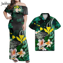 Jackherelook-vestido ajustado con hombros descubiertos para mujer, ropa informal con estampado de tortuga polinesiana, mapa de Hawái, elegante, para fiesta 2024 - compra barato