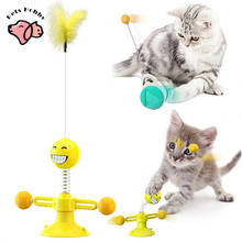 Игрушка для кошек, качели, игрушки для кошек, котенок, Интерактивная балансировочная машинка, весеннее перо, кошка, игрушка-мята 2024 - купить недорого