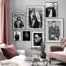 Póster de arte dominante Vintage de America Rop Singer Daddy Yankee, impresiones de retrato en blanco y negro de cantante de música Hip-Hop, arte de pared 2024 - compra barato
