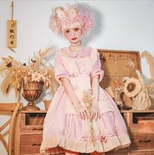 Vestido lolita doce princesa japonesa vintage peter pan colarinho bowknot falso duas peças vestido vitoriano kawaii garota op loli cos 2024 - compre barato
