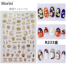 Morixi Halloween nail sticker gold plated animals pumpkin pattern 3D ultra thin slider self glue nail decals MC001 2024 - buy cheap