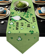 St patricks dia trevo anão verde corredor de mesa natal hotel casamento jantar festa mesa decoração 2024 - compre barato