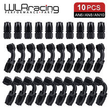 10 Pieces Black AN6 8 10 Straight 45 90 Degree Oil Fuel Swivel Hose End Fitting Oil Hose End Adaptor Kit 2024 - buy cheap