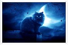 Cat Black Moon Night Silhouette Outlines 32004 Metal Tin Poster Wall Decor Signs Retro Metal Poster Retro Wall Art Poster 2024 - buy cheap