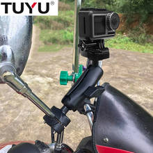 TUYU Gopro мотоцикл зеркало заднего вида кронштейн фиксированный кронштейн руля для Hero 7 6 5 Xiaomi Yi SJCAM DJI OSMO camer 2024 - купить недорого