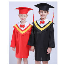 Crianças graduação acadêmica robes estudantes uniforme da escola de bacharel crianças classe vestido de equipe tampões de festa de palco roleplay traje 2024 - compre barato