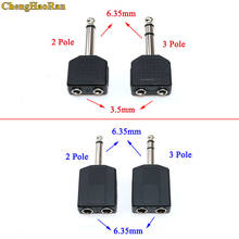 Chenghaoran-adaptador mono 3 polegadas para áudio estéreo, conector macho para fêmea, entrada dupla 1/4mm, 3.5mm, fone de ouvido, conversor 2024 - compre barato
