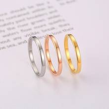 Aliança de aço inoxidável 2mm empilhável para casamento, anéis finos empilháveis de alto polimento, joias com nome 2024 - compre barato