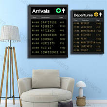 Airplane Departure and Arrival Canvas Painting Flight Schedule Wall Art Poster Nordic Modern Home Decoration Living Room Picture 2024 - buy cheap