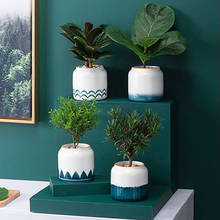 Florero decorativo de estilo nórdico para el hogar, maceta de cerámica pintada a mano pequeña de escritorio, color verde, Simple y creativo, moderna 2024 - compra barato