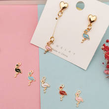 20pcs Drop Oil Mini Flamingo Shaped Enamel Charms Metal Pendants Fit DIY Earring Bracelet Floating Hair Jewelry Accessories Gift 2024 - buy cheap