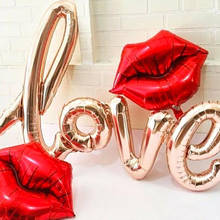 Globo de aluminio con letras de amor, decoración de fiesta de cumpleaños, Día de San Valentín, champán, suministros de aire, oro rosa, 1 ud. 2024 - compra barato