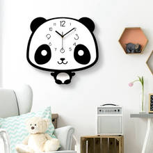 Cute Kids Room Acrylic Wall Clocks Panda Type Children Gifts Decor Silent Mute Home Clock Cartoon Wall Clock 2024 - buy cheap