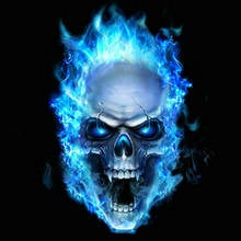 5d diamond painting skull blue flame landscape full square diamond mosaic sticker decoration 20x20cm 2024 - buy cheap