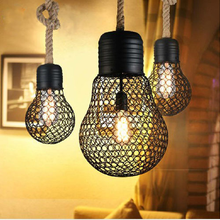 Lámpara de luz colgante de cuerda Vintage para Loft, Bombilla Industrial con personalidad creativa, estilo americano, Edison, para sala de estar 2024 - compra barato