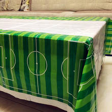 Toalha de mesa de plástico com tema de futebol, chá de bebê, feliz aniversário para meninos e meninas, acessórios para decoração de festa, 1 peça 2024 - compre barato