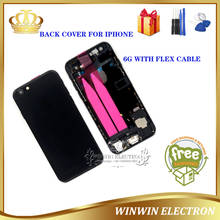 100% Tested Good Quality Back Cover Chassis for iphone 6G Housing Middle Frame with Flex Cable Assembly Rear Door and Buttons 2024 - buy cheap