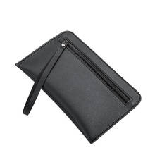 Women Clutch Bag Simple Black PU Leather Handbag Enveloped Shaped Coin Purse Mobile Phone Bag Zipper Evening Bag Big Sale 2024 - buy cheap