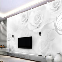 Papel tapiz 3d para habitación, papel tapiz minimalista moderno de fondo de pared de diseño de flor de rosas, mural 3d 2024 - compra barato