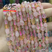 8-10mm Citrines Pink Quartz Crystal Stone Beads Irregular Loose Spacer Bead For Jewelry Making DIY Bracelet Accessories 15" 2024 - buy cheap