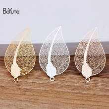 BoYuTe (10 Pieces/Lot) Metal Brass Corrosion Sheet 66*35MM Hollow out Leaf Pendant Diy Hand Made Jewelry Accessories Wholesale 2024 - buy cheap