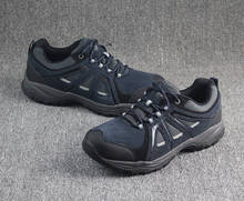 Мужские кроссовки из воловьей кожи, водонепроницаемые треккинговые ботинки, мужские Нескользящие дышащие горные ботинки для альпинизма, мужские кроссовки 2024 - купить недорого