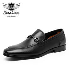 DESAI Men Loafers Shoes Genuine Leather Top Quality Easy Wear Fashion Casual Black Brown Boat  For Men 2021 Comfortable 2024 - buy cheap