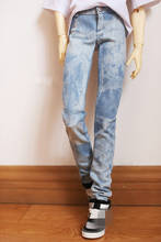 Ropa y pantalones BJD adecuados para 1/3 1/4 tío MSD tamaño moteado tie-dyed azul claro lavado jeans accesorios para muñecas 2024 - compra barato