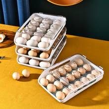 Bandeja transparente do ovo da gaveta do rolamento automático plástico empilhável do agregado familiar da caixa de armazenamento do ovo para casa 2024 - compre barato