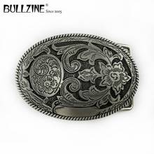 Bullzine Wholesale ZINC ALLOY western belt buckle  with pewter & antique brass finish FP-03559 suitable for 4cm width belt 2024 - buy cheap