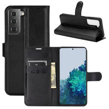 Funda con tapa para Samsung Galaxy S21, carcasa de cuero de alta calidad con soporte para tarjeta 2024 - compra barato