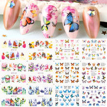 12pcs Nail Art Stickers Butterfly Animal Flowers Leaves Water Transfer Decals Set Slider For Nails Manicure Design NLBN1153-1548 2024 - buy cheap