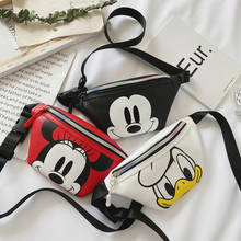 Disney mcikey mouse girl boy pu messenger bag cartoon chest bag Minnie Belt bag women shoulder bag 2024 - buy cheap