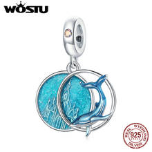 WOSTU 925 Sterling Silver Charms Undersea Whales Bead Animal Pendant Fit Original Bracelet Necklace For Women Jewelry CTC434 2024 - buy cheap