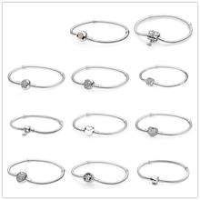 925 Sterling Silver Poetic Blooms Clasp Snake Chain Bracelet Bangle Fit Women Bead Charm Diy pandora Jewelry 2024 - buy cheap