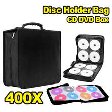 Bolsa de disco 400 para CD y DVD, bolsa de almacenamiento portátil, soporte organizador, cartera, estuche de vídeo multimedia, caja de soporte para billetera a prueba de polvo 2024 - compra barato